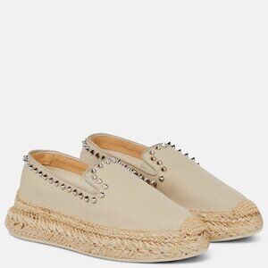 Christian Louboutin Espaboat studded canvas espadrilles